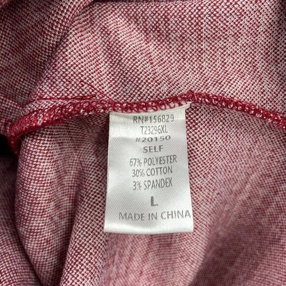 White Birch Flannel Shirt Jacket Size L Red Plaid shacket Stretch Button Up - Picture 11 of 12